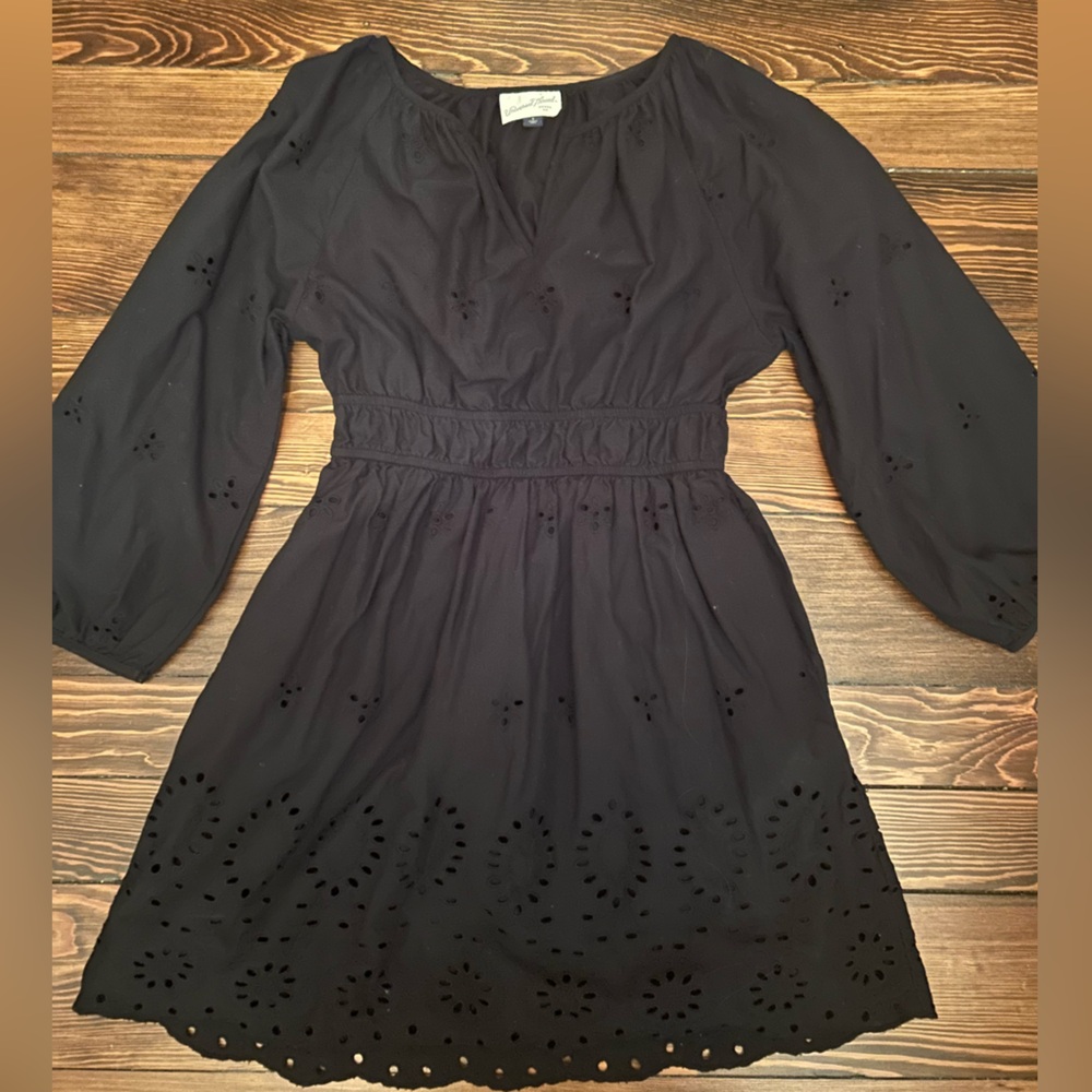 Black Eyelet Mini Dress